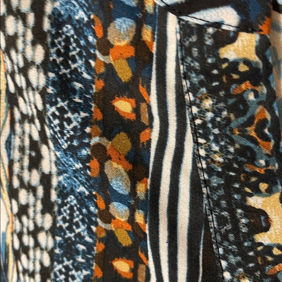 Zac & Rachel Blue and Yellow Patterned Blouse - Picture 2 of 6